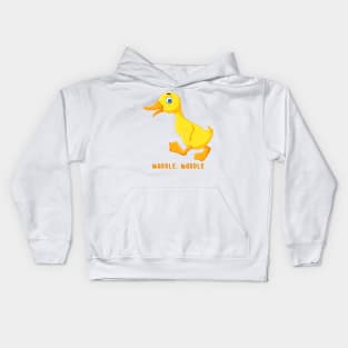 Cute Duck Waddle Waddle Kids Hoodie